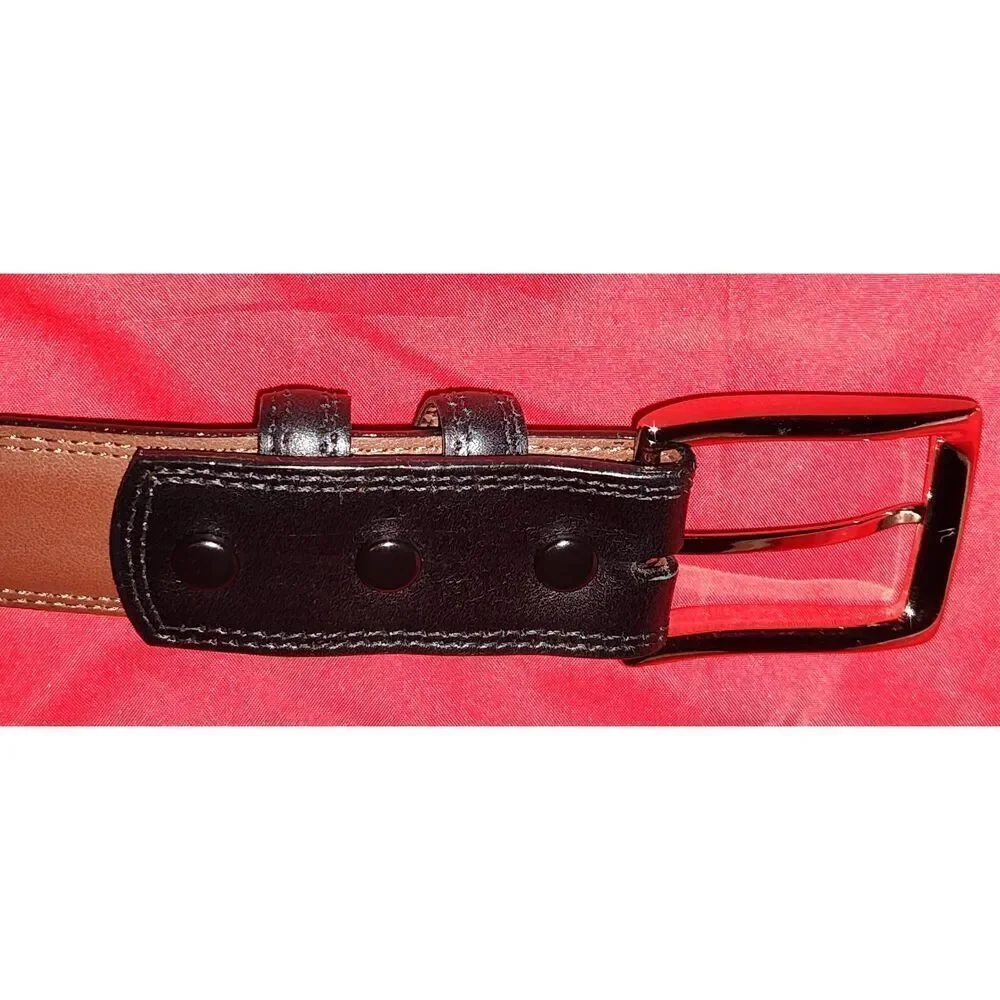 Aniline Kipskin Shoulders Men's Black Belt. Size 46. USA Made.